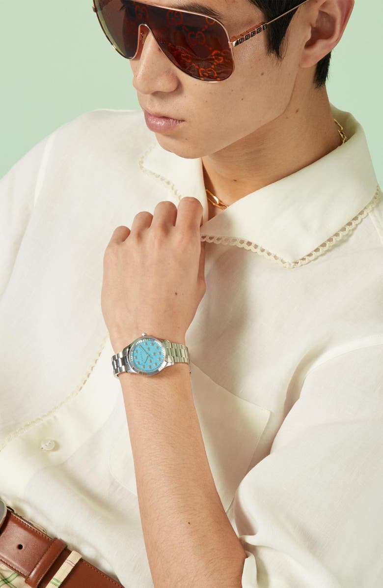 Gucci G-Timeless Bee Bracelet Watch, 32mm, Alternate, color, 