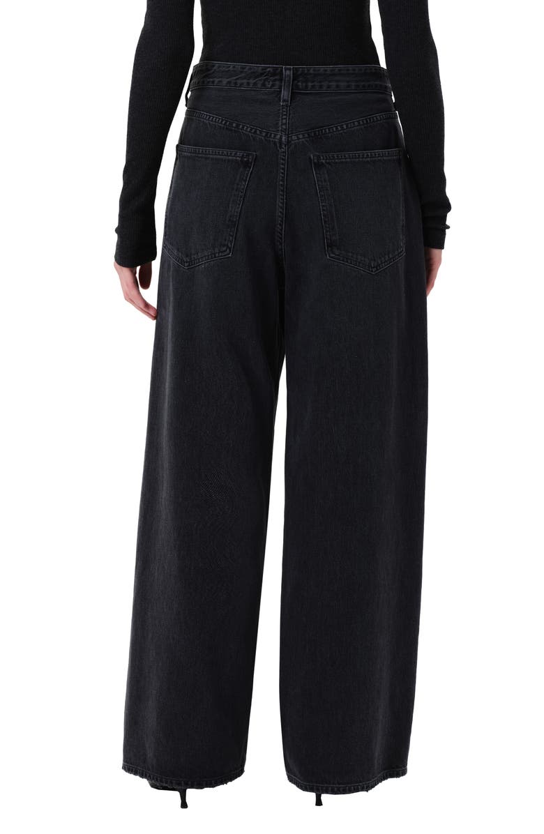 AGOLDE Vana Fold Waistband Wide Leg Jeans, Alternate, color, Arcane Dark Black