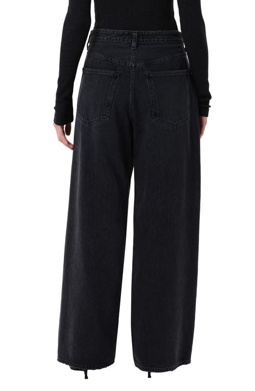 Agolde Vana Fold Waistband Wide Leg Jeans In Gray