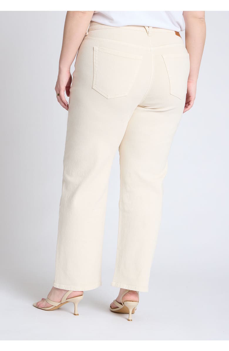 ELOQUII The Naomi Comfort Stretch Straight Jean, Alternate, color, Ecru