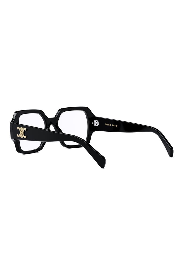 Triomphe 52mm Square Reading Glasses, Alternate, color, SHINY BLACK