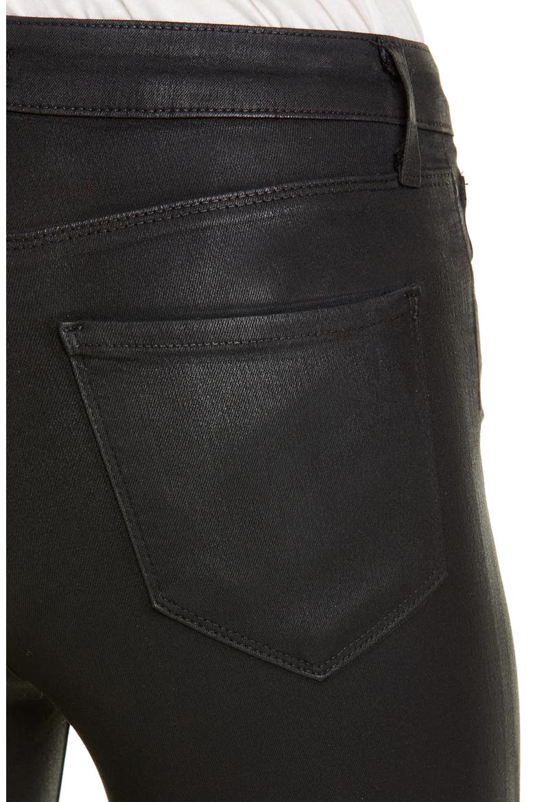 Coated High Waist Skinny Jeans, Alternate, color, BLACK COATED