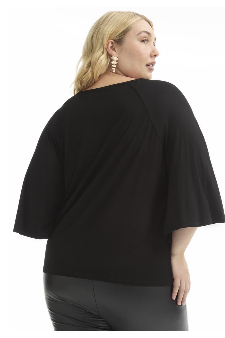 Flared Raglan Sleeve Breton Tee, Alternate, color, BLACK ONYX