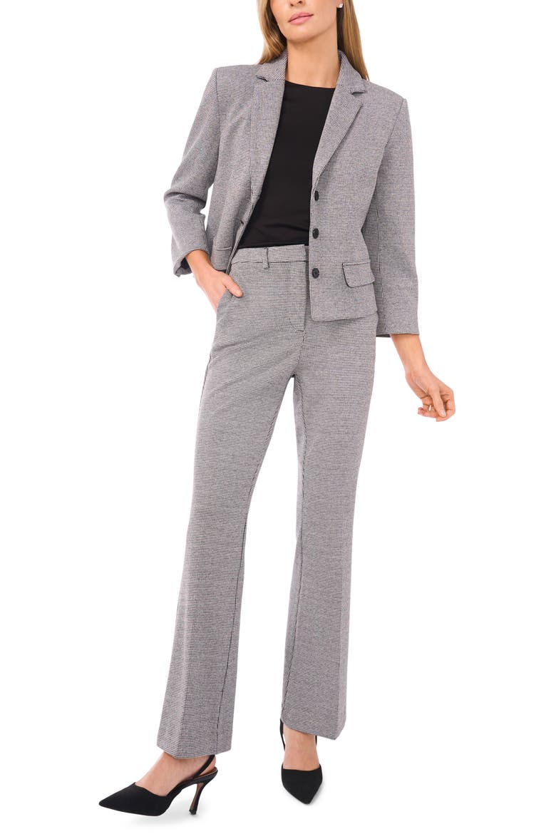 Houndstooth Crop Blazer, Alternate, color, RICH BLACK