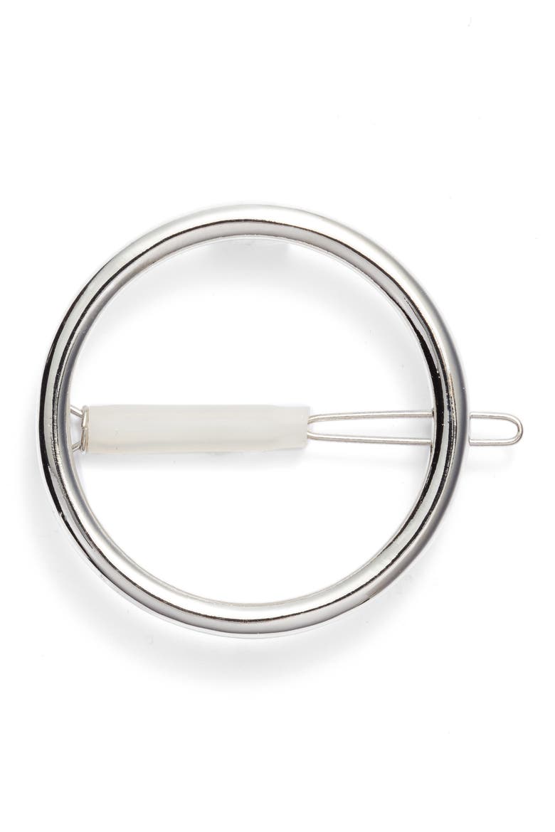 Circle Barrette (Nordstrom Exclusive), Main, color, SILVER