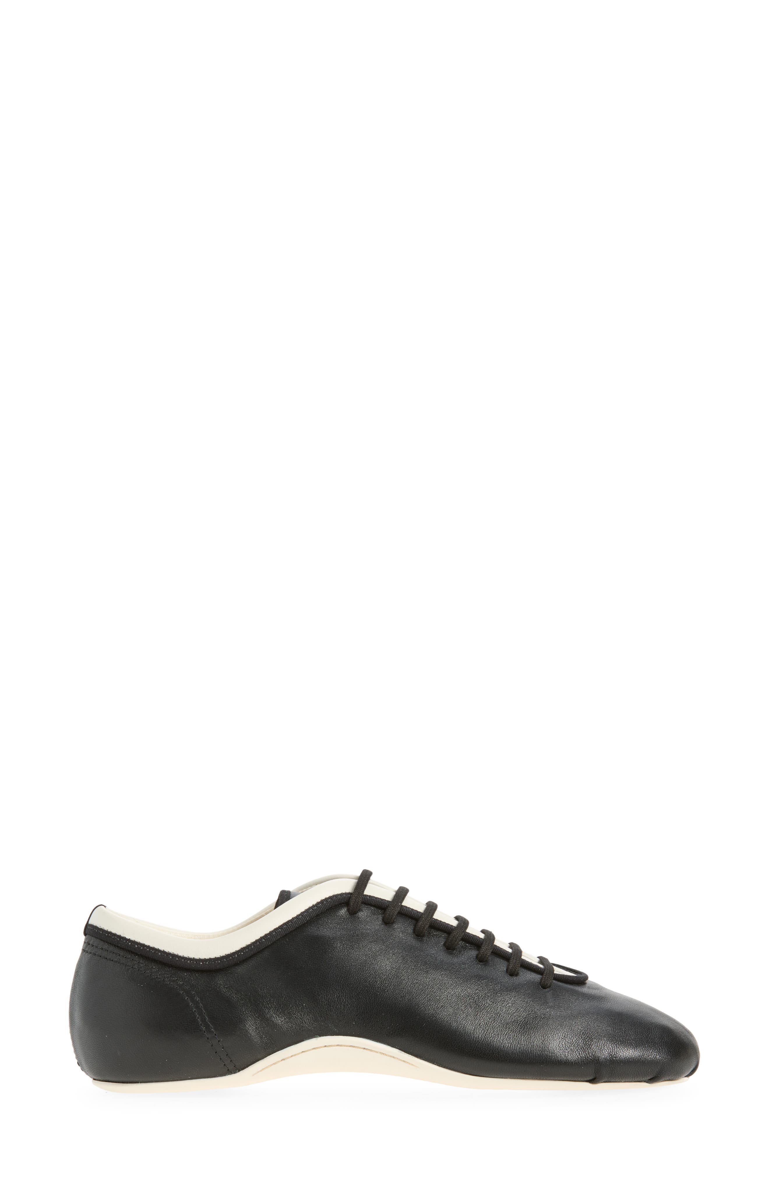 Leather Ballerina Sneaker, Alternate, color, 900 BLACK