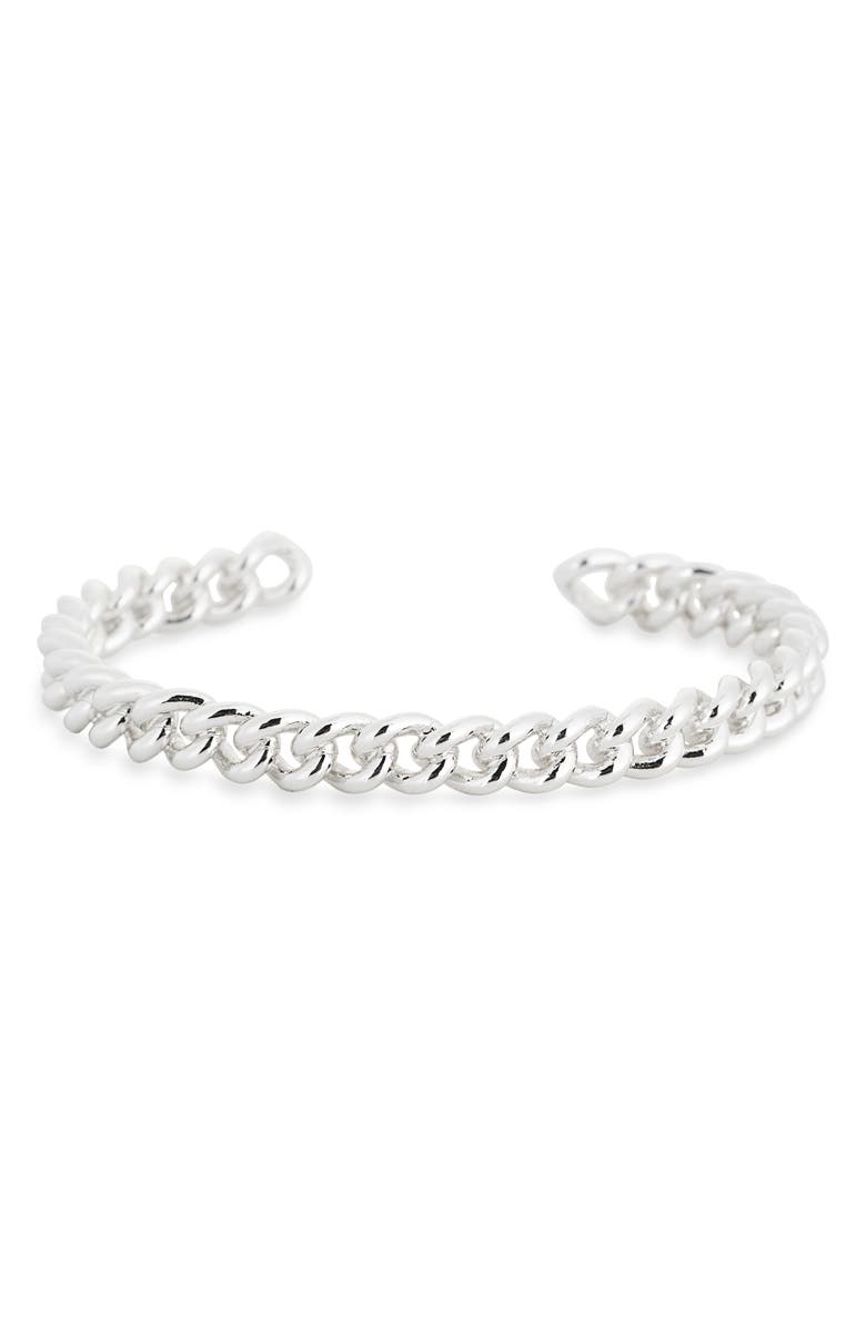 NORDSTROM RACK Demi Fine Chain Link Cuff Bracelet, Main, color, Silver
