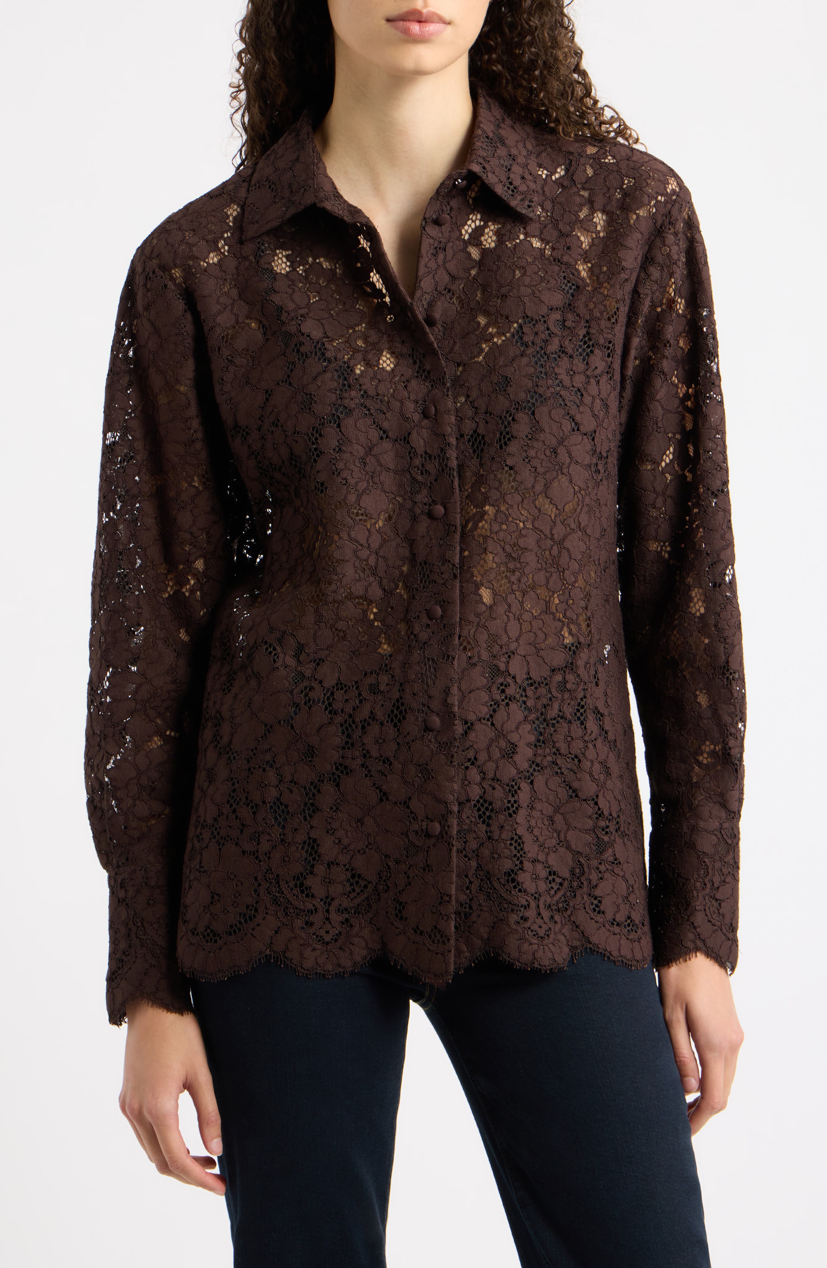 FRAME The Lace Standard Button-Up Shirt (Women) | Nordstrom