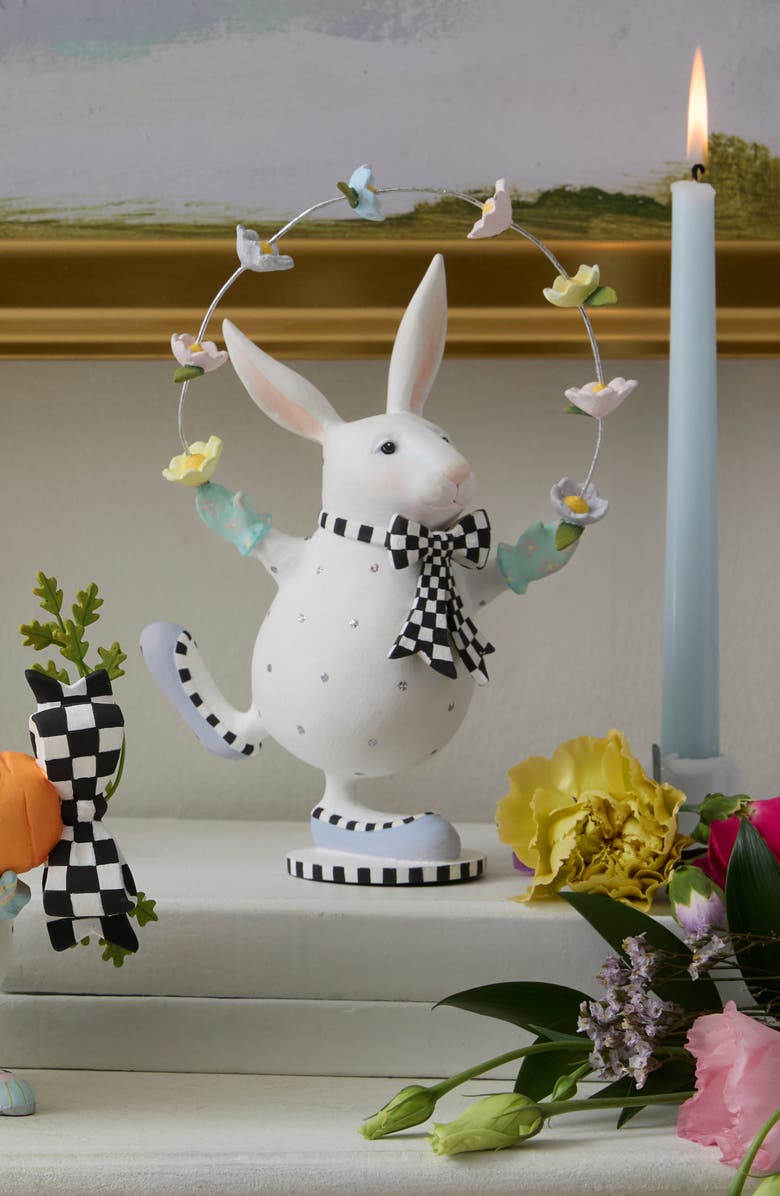 MACKENZIE CHILDS Patience Brewster Juggling Rabbit, Alternate, color, White