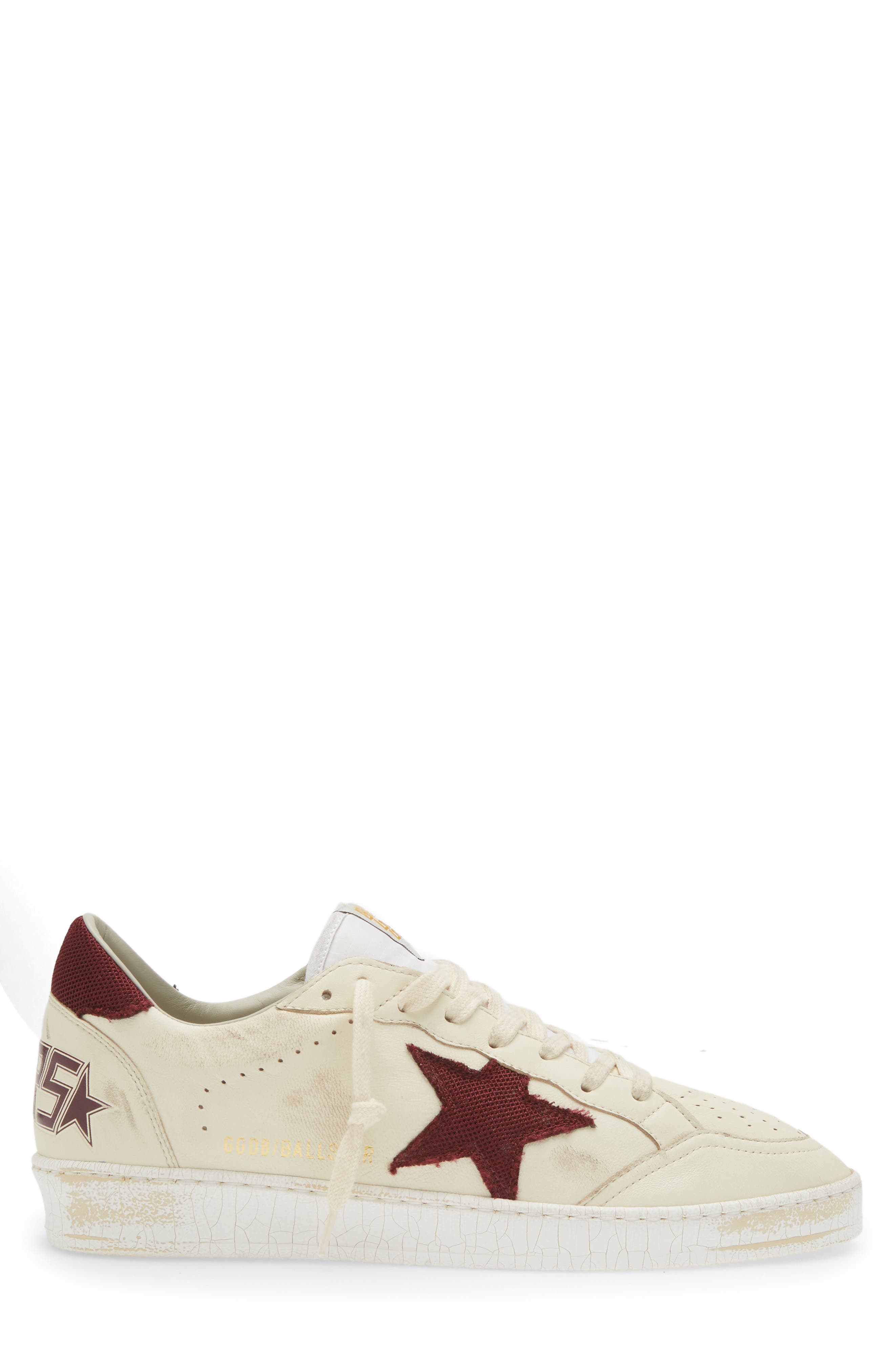 Golden Goose Ball Star Low Top Sneaker, Alternate, color, Beige/ Bordeaux 15520