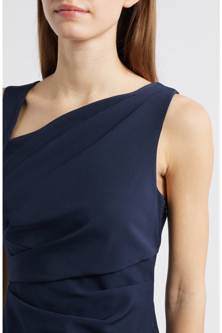 Draped Asymmetric Gown, Alternate, color, NAVY