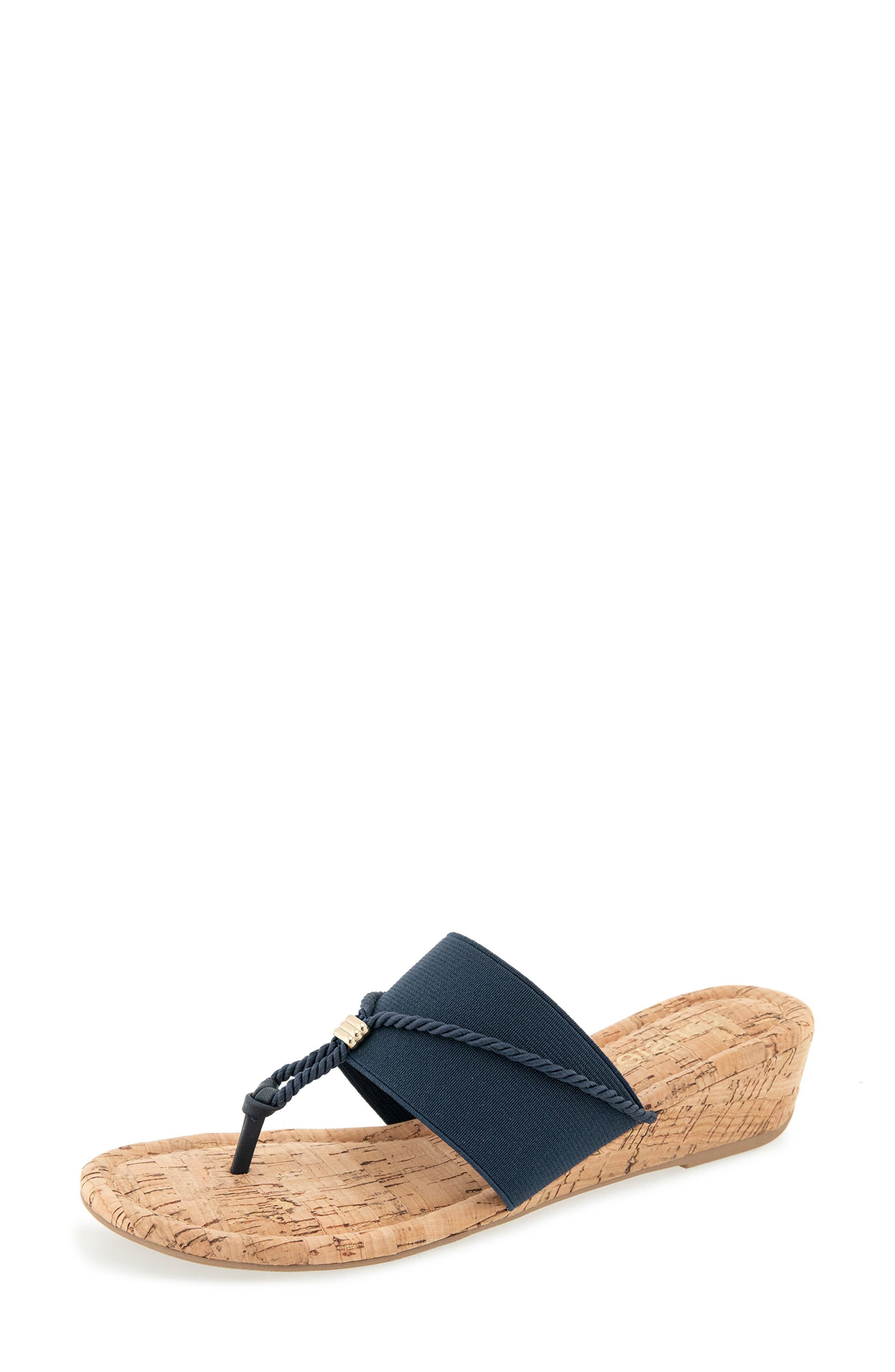 Deborah Wedge Sandal, Alternate, color, NAVY