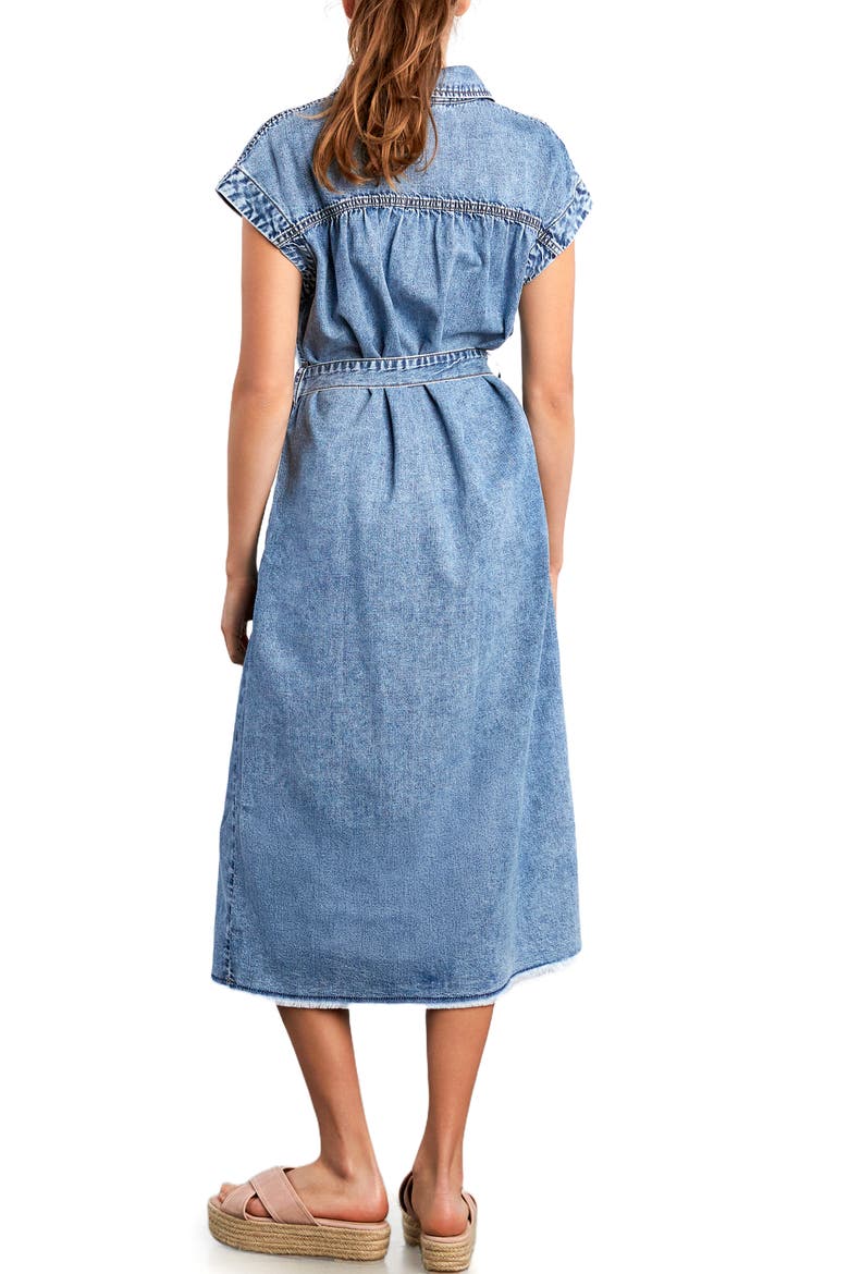Weekend Belted Denim Shirtdress, Alternate, color, FADED BLU DENIM