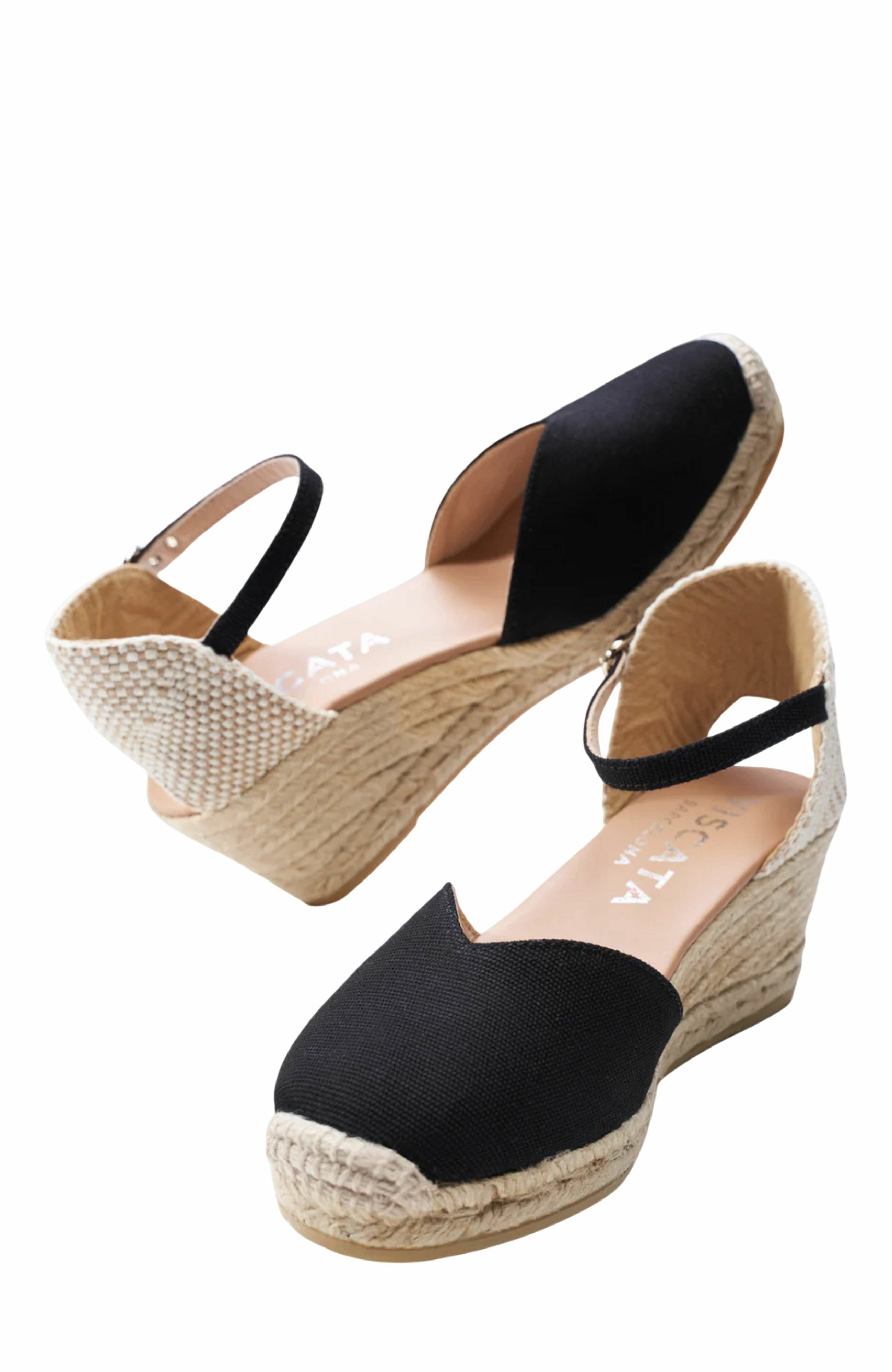 VISCATA Reus Canvas Espadrille Wedges, Alternate, color, Black