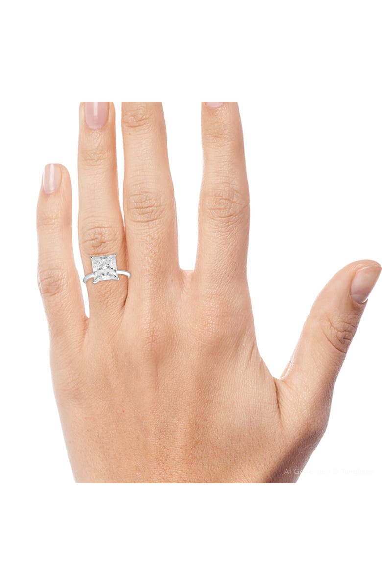 Bliss Diamond Certified 3.05Ct Natural Princess Cut Diamond Engagement Solitaire Ring Platinum, Alternate, color, Platinum