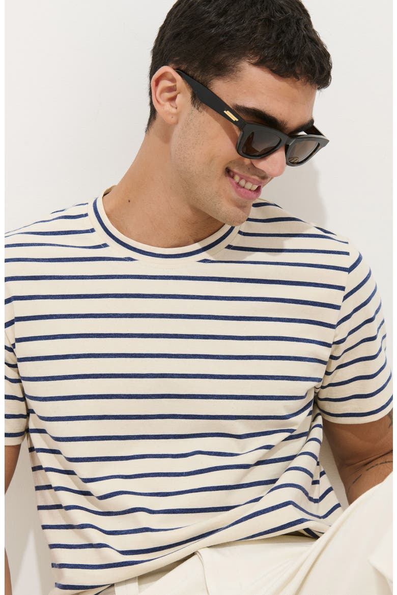 Standard Stripe T-Shirt, Alternate, color, IVORY/ NAVY