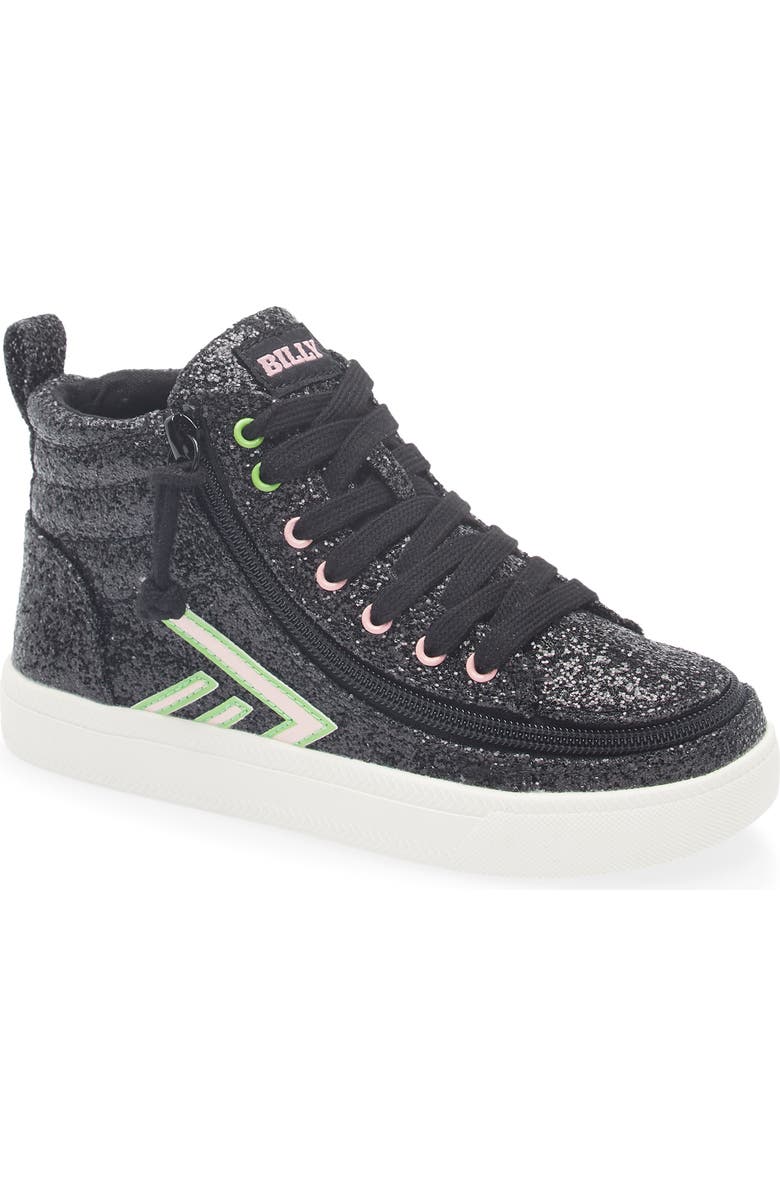 BILLY Footwear x Wicked Kids' Glitz High Top Sneaker, Main, color, Wicked Black Glitz