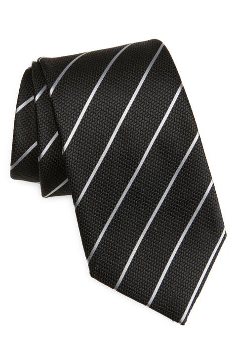 Stripe Jacquard Mulberry Silk Tie