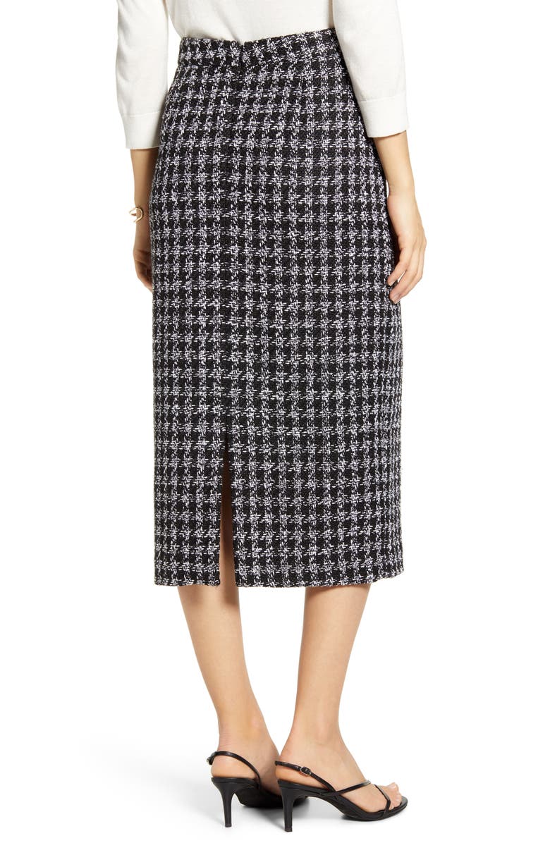 Halogen<sup>®</sup> Houndstooth Check Tweed Pencil Skirt, Alternate, color, 