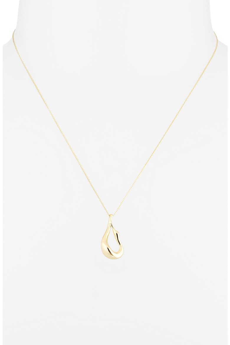 Mini Egret Pendent Necklace, Alternate, color, HIGH POLISH GOLD