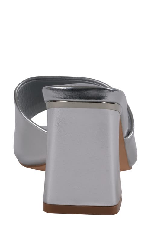 Gc Shoes Women's Soho Square Toe Block Heel Dress Sandals In Silver