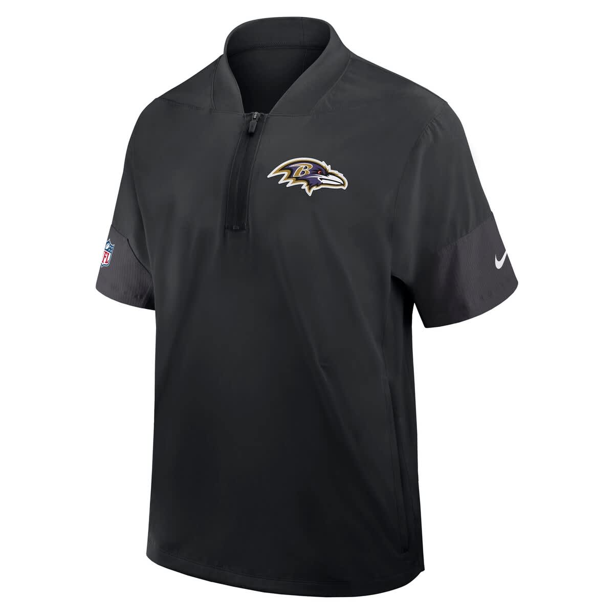 Men's Nike Black Baltimore Ravens Sideline Short Sleeve Quarter-Zip Performance Coach Jacket - image 2