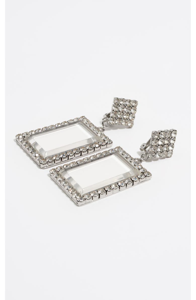 Bimba y Lola Transparent Crystal Earrings, Alternate, color, Dark Silver