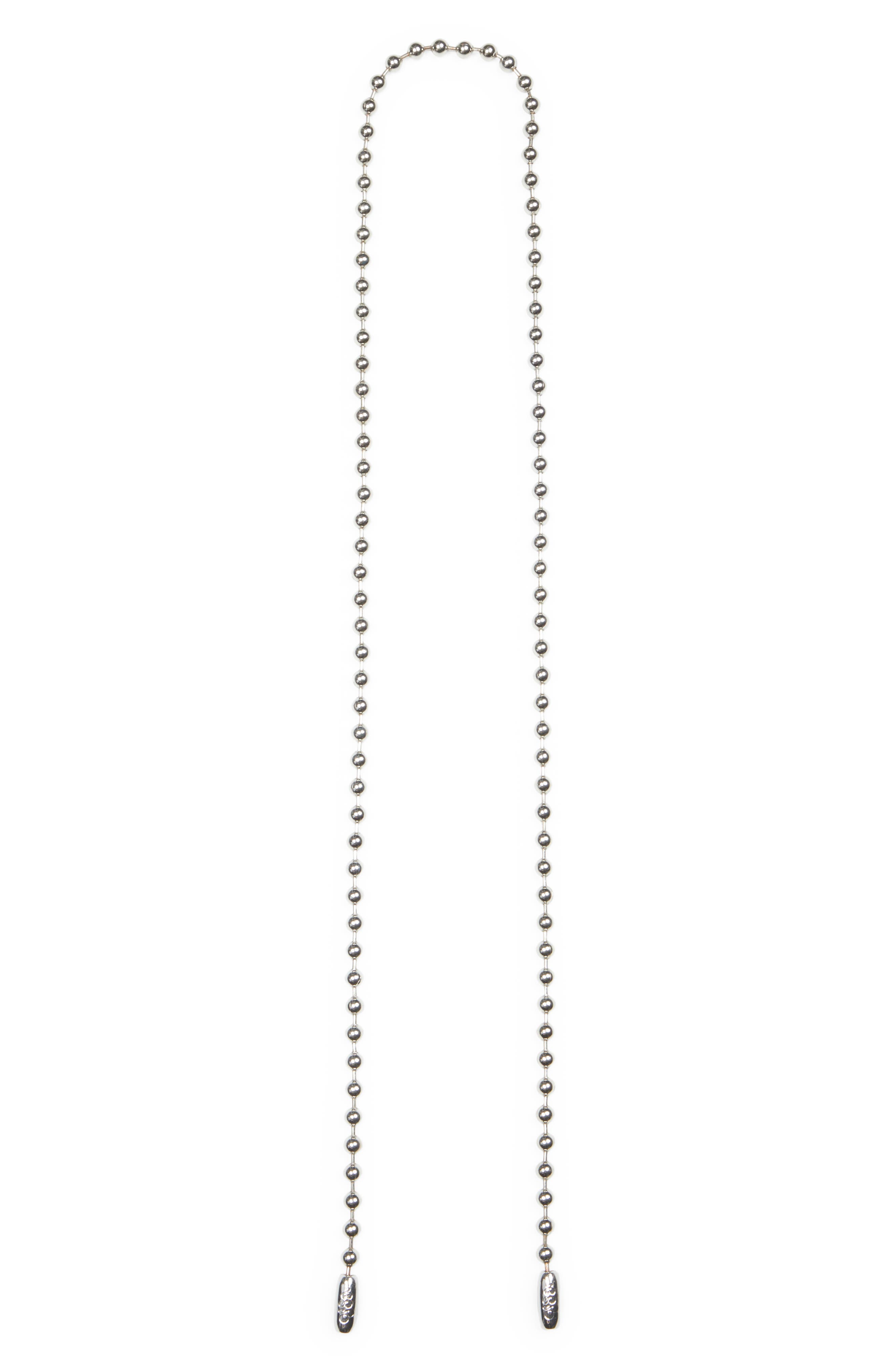Ball Chain Crossbody Strap, Main, color, RHODIUM