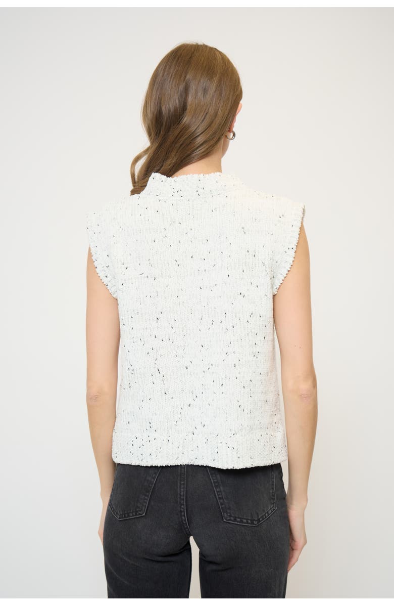 Central Park West Tasha Sleeveless Chenille Cardigan, Alternate, color, Black/White