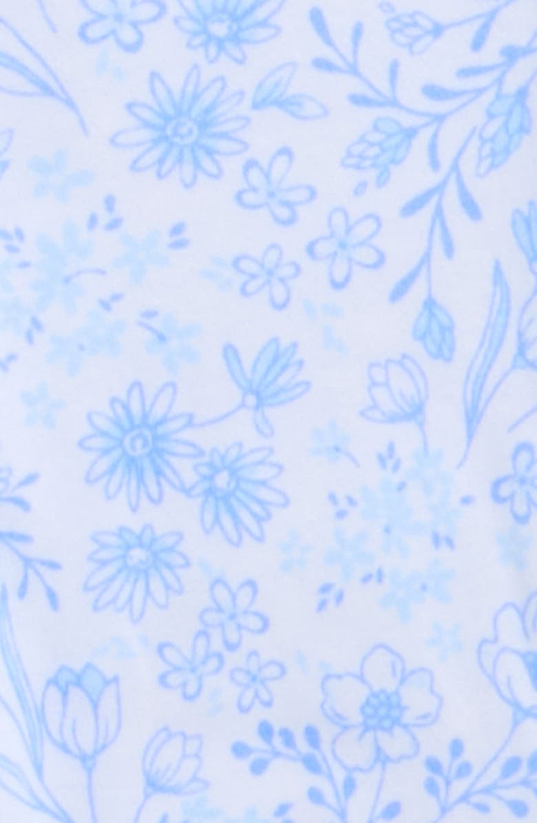 Little Me Cotton Floral Bodysuit, Leggings & Headband Set, Alternate, color, Blue Floral