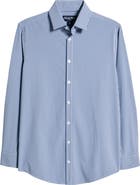 Mizzen+Main Leeward Trim Fit Microcheck Button-Up Shirt