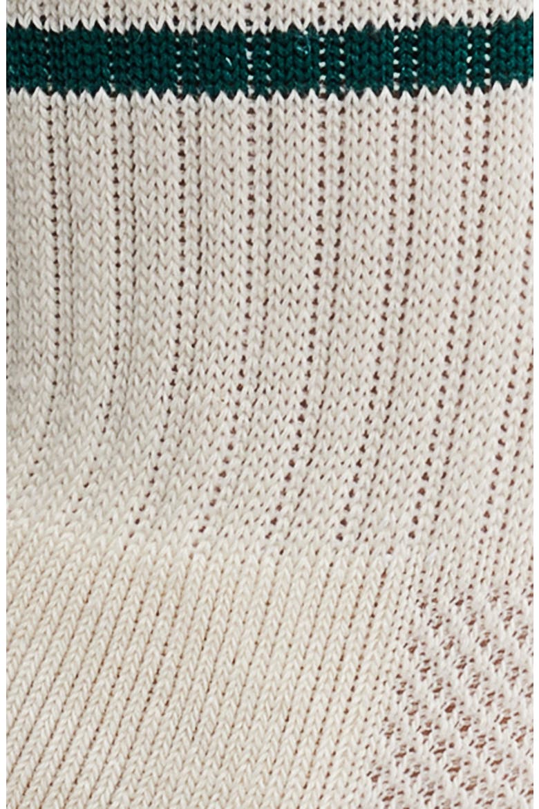 Girlfriend Stripe Cotton Blend Quarter Socks, Alternate, color, EGRET