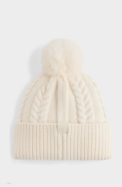 Rudsak Mae Embellished Ski Logo Knit Hat In Neutral