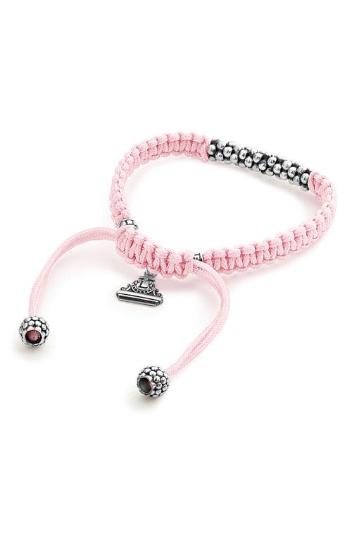 Lagos Kids' Kinder Caviar Macramé Slide Bracelet In Pink