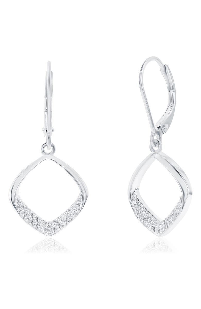 SIMONA Pavé Cubic Zirconia Cushion Drop Earrings & Pendant Necklace Set, Alternate, color,