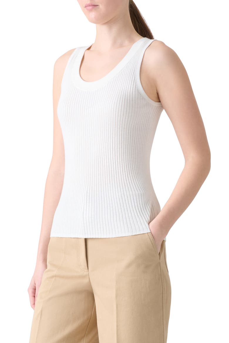 Rib Cotton Sweater Tank, Alternate, color, CREAM