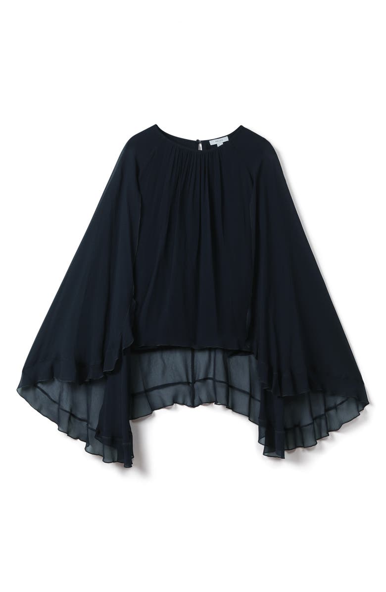 Reiss Francesca Ruffle Cape Sleeve Top, Alternate, color,