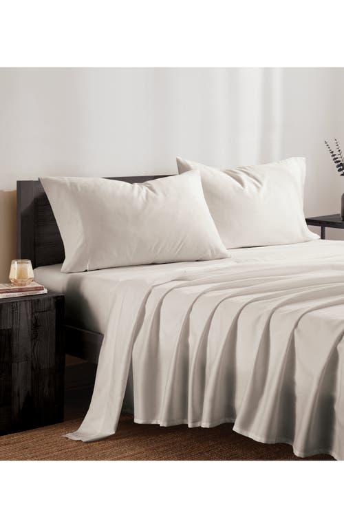 Dkny 425 Thread Count Sateen Sheet Set In White