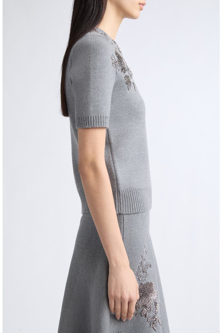 Beaded Wool Sweater, Alternate, color, MELANGE GREY
