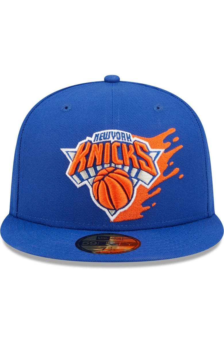 New Era Men's New Era Blue New York Knicks Splatter 59FIFTY Fitted Hat, Alternate, color,