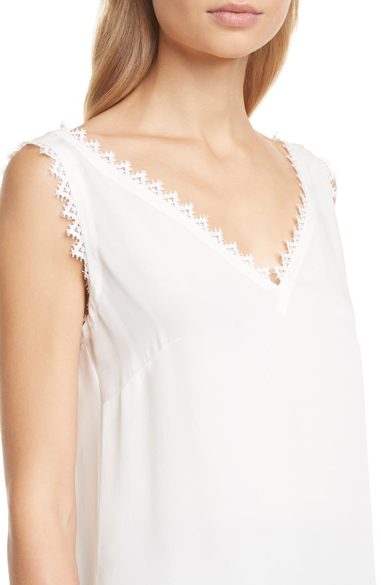Tailored by Rebecca Taylor Lace Detail Silk Tank, Alternate, color, 