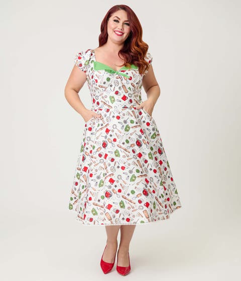 Plus Size 1950s Sweetheart Swing Dress