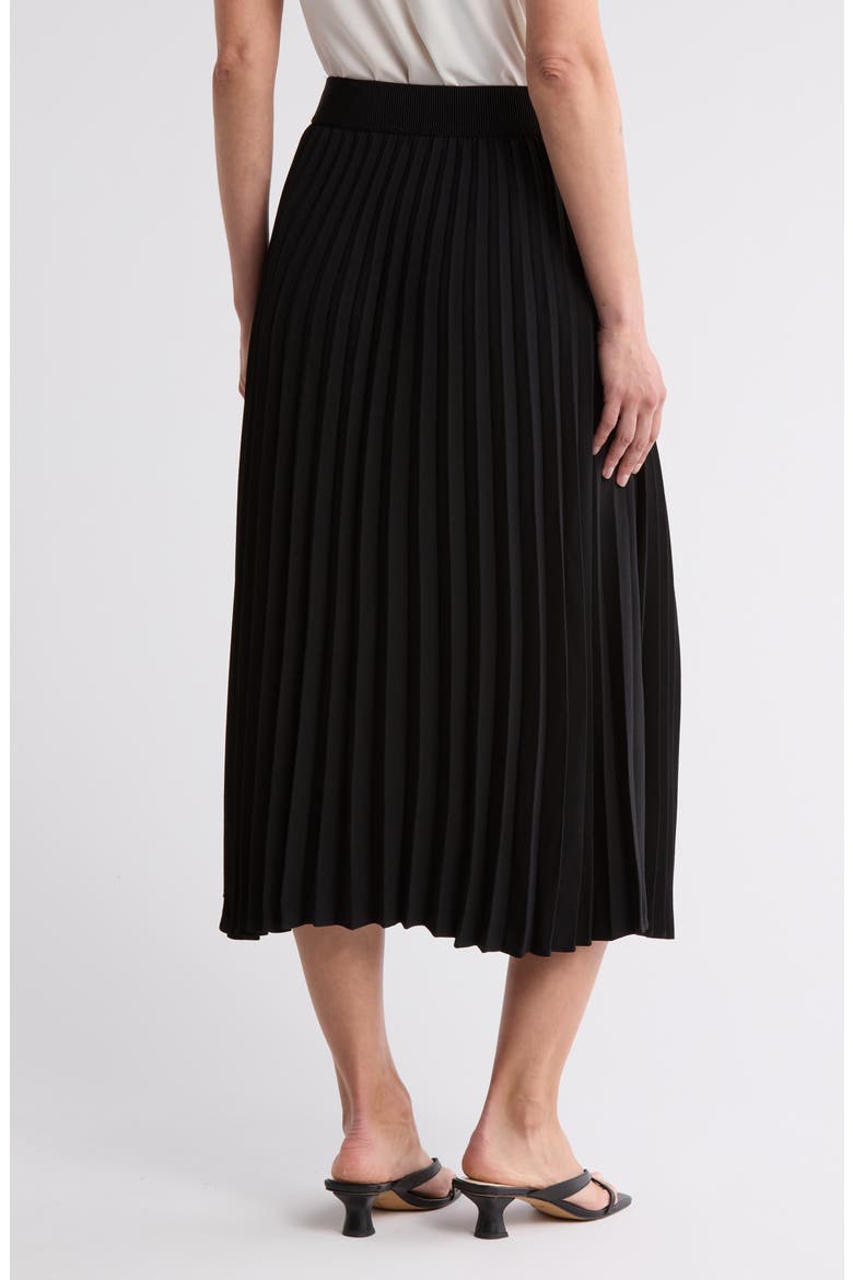 Pleated Midi Skirt, Alternate, color, BLACK