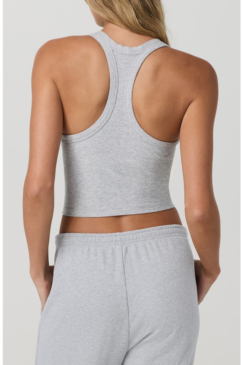 Elevation Racerback Crop Tank, Alternate, color, LIGHT HEATHER GREY