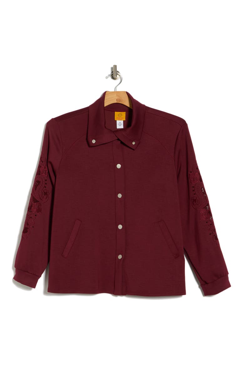 Novelty Scuba Knit Jacket, Alternate, color, RAISIN