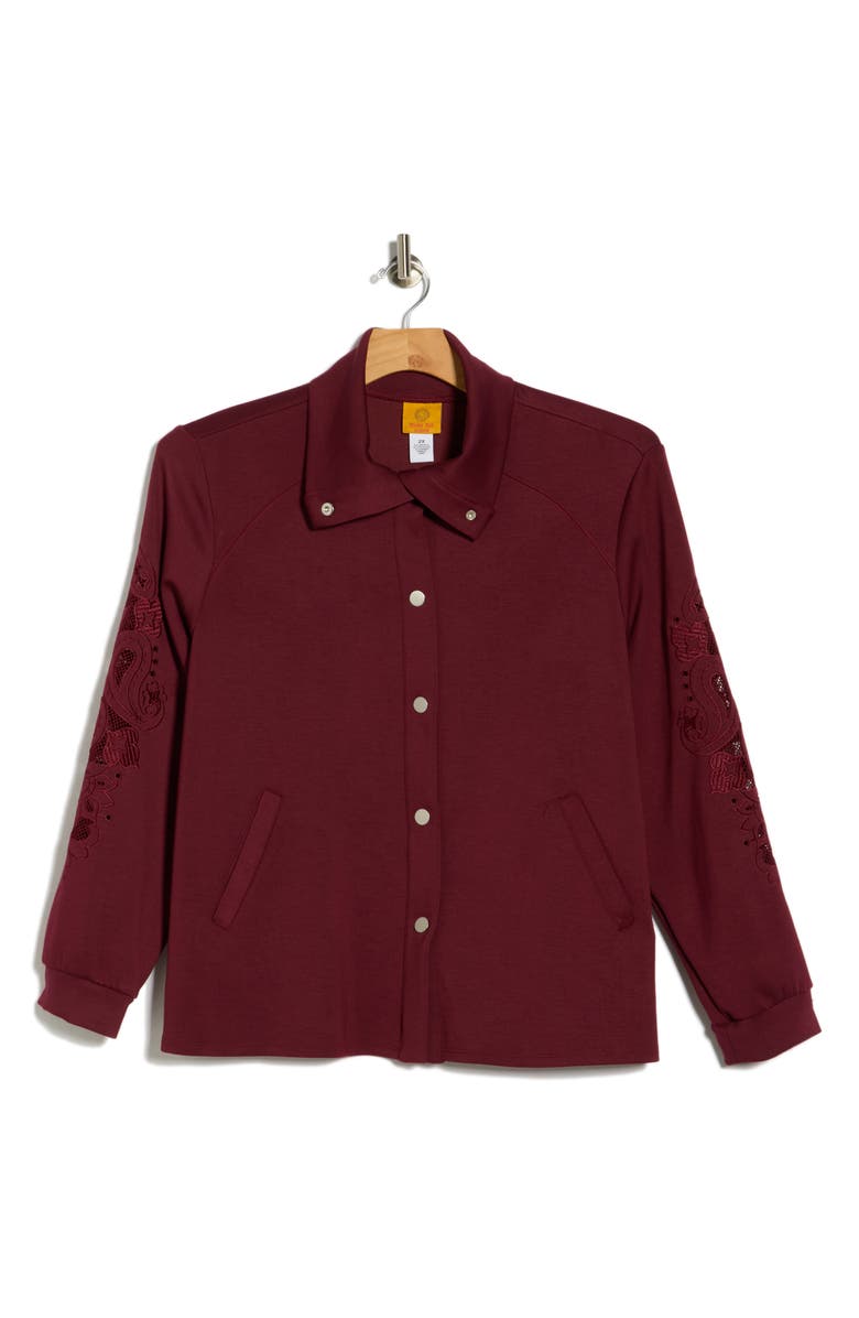 RUBY RD Novelty Scuba Knit Jacket, Alternate, color, Raisin