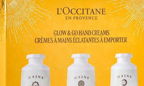 L'occitane Glow & Go Hand Cream Set $39 Value In Transparent