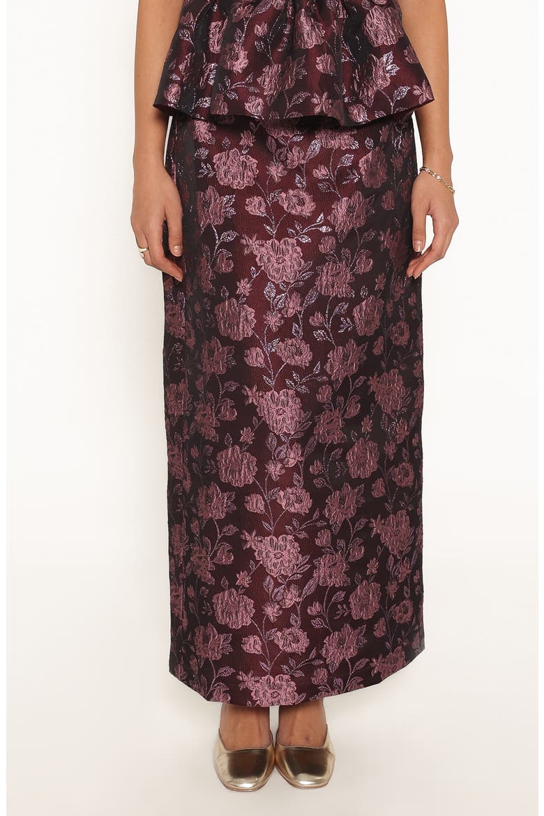 Allegro Floral Brocade Column Skirt, Main, color, PLUM BROCADE