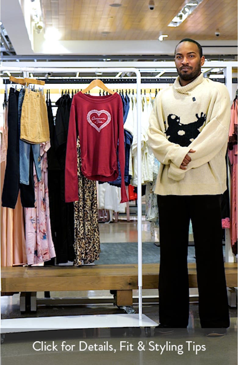 Kids' Heart Ruched Long Sleeve Cotton Blend T-Shirt, sales video thumbnail