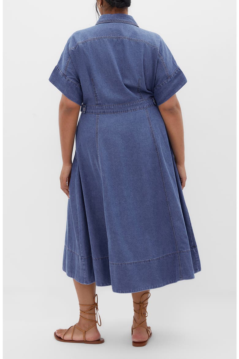 Cassidy Short Sleeve Denim Shirtdress, Alternate, color, MID WASH